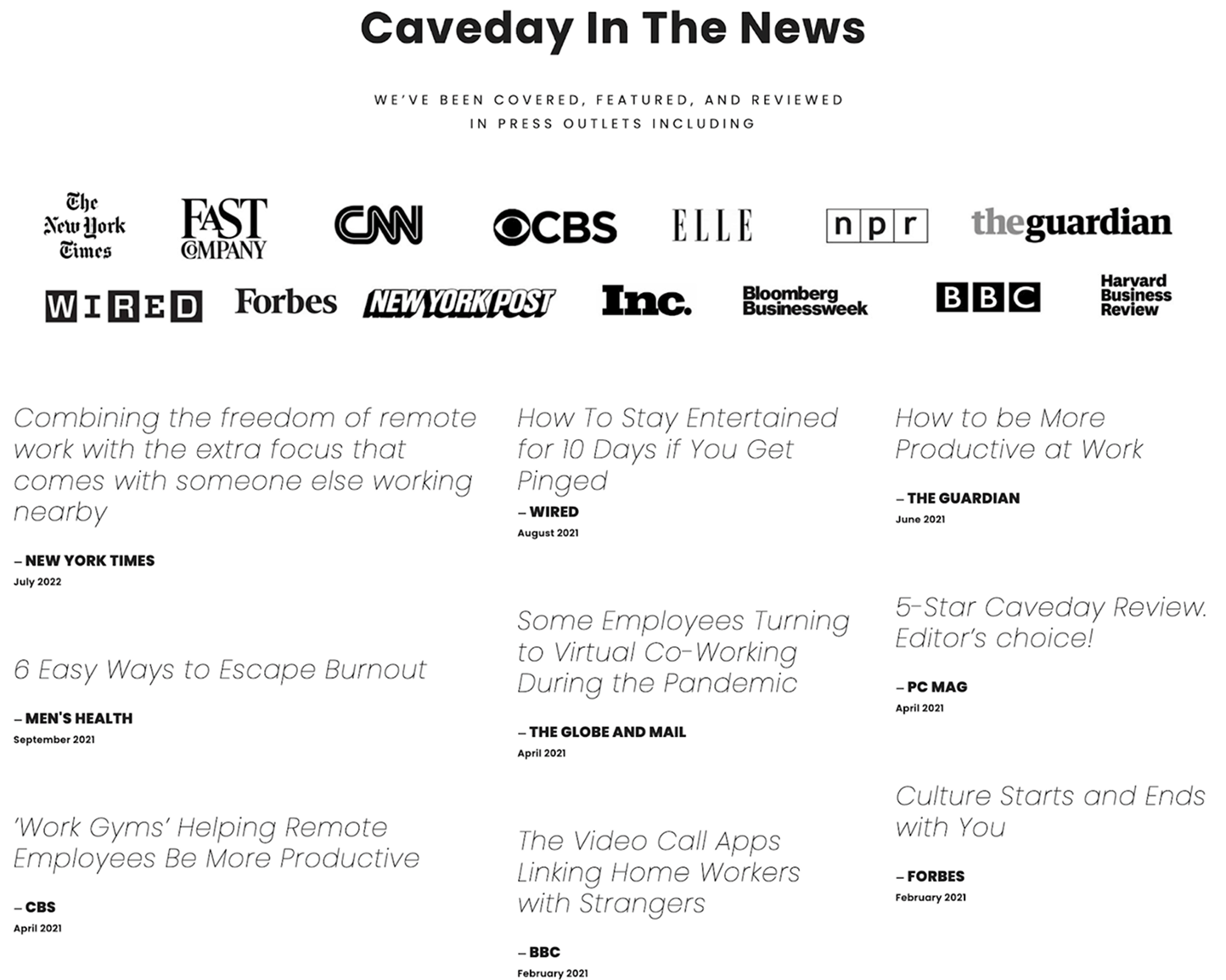 caveday news